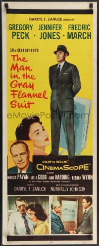 3b1159 MAN IN THE GRAY FLANNEL SUIT insert 1956 Gregory Peck, Jennifer Jones, Fredric March