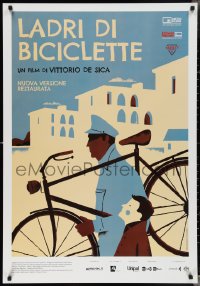 3b1388 BICYCLE THIEF Italian 1sh R2019 Vittorio De Sica's classic Ladri di biciclette, wonderful art!