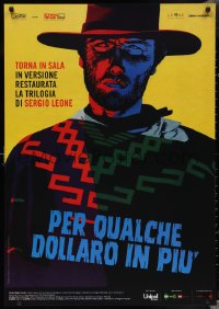 3b1392 FOR A FEW DOLLARS MORE Italian 1sh R2014 Leone, Papuzza cowboy western art of Eastwood!