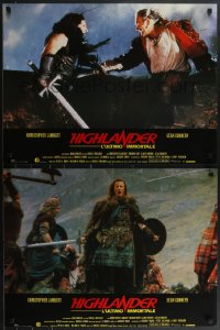 3b1229 HIGHLANDER set of 6 Italian 20x26 pbustas 1986 immortals Christopher Lambert & Sean Connery!