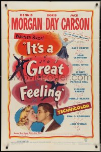 3b0307 IT'S A GREAT FEELING 1sh 1949 romantic Doris Day & Dennis Morgan, Jack Carson, musical!