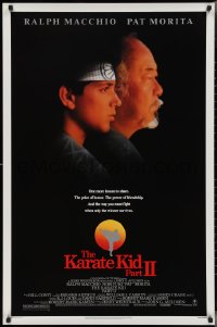 3b1704 KARATE KID PART II 1sh 1986 great profile of Pat Morita as Mr. Miyagi, Ralph Macchio!