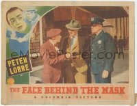 3b0480 FACE BEHIND THE MASK LC 1941 Peter Lorre talking to Don Beddoe & policeman by movie theater!