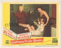 3b0492 GENTLEMEN PREFER BLONDES LC #3 1953 sexy Marilyn Monroe & Jane Russell de-pants Elliot Reid!