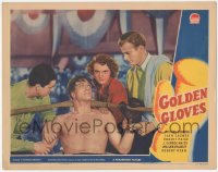 3b0497 GOLDEN GLOVES LC 1940 Jeanne Cagney encourages boxer Richard Denning in his corner!