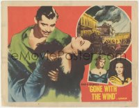 3b0499 GONE WITH THE WIND LC #2 R1954 art of Clark Gable & Vivien Leigh + burning Atlanta!