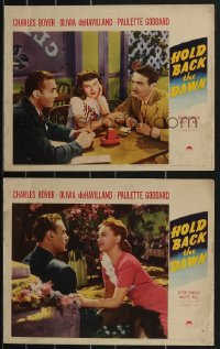 3b0686 HOLD BACK THE DAWN 2 LCs 1941 Charles Boyer loves Paulette Goddard & Olivia de Havilland!