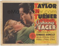 3b0411 JOHNNY EAGER TC 1942 super c/u of Lana Turner embracing Robert Taylor, they're dynamite!