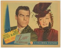 3b0527 LADY IS WILLING LC 1942 great close up of laughing Marlene Dietrich & Fred MacMurray!