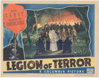 3b0530 LEGION OF TERROR LC 1936 Bruce Cabot & men face KKK-like hoodlums with torches!