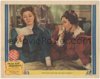 3b0573 PRIDE & PREJUDICE LC 1940 great c/u of Greer Garson & Maureen O'Sullivan, her heart's broken!