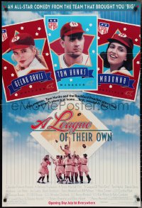 3b0313 LEAGUE OF THEIR OWN advance DS 1sh 1992 Tom Hanks, Madonna, Geena Davis, women's baseball!