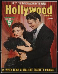 3b0221 HOLLYWOOD magazine February 1940 Clark Gable & Vivien Leigh in Gone With the Wind!