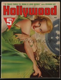 3b0217 HOLLYWOOD magazine June 1938 horizontal cover portrait of sexiest smoking Carole Lombard!