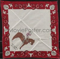 3b0229 TOM MIX kerchief 1920s great art of the western star on his horse Tony, very rare!