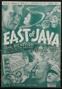 3b0083 EAST OF JAVA pressbook 1935 daredevil Charles Bickford gambles his life for love, ultra rare!