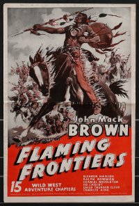 3b0086 FLAMING FRONTIERS pressbook 1938 Johnny Mack Brown, cowboys & Native Americans, serial, rare!