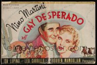 3b0090 GAY DESPERADO pressbook 1936 Nino Martini in sombrero plays guitar & sings, Ida Lupino, rare!