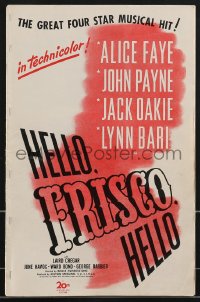 3b0094 HELLO, FRISCO, HELLO pressbook 1943 Alice Faye, John Payne, Jack Oakie, Lynn Bari, very rare!