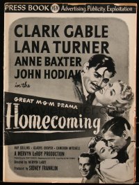 3b0095 HOMECOMING pressbook 1948 Clark Gable & Lana Turner, Anne Baxter, John Hodiak, ultra rare!