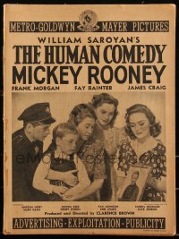 3b0098 HUMAN COMEDY pressbook 1943 Mickey Rooney & Butch Jenkins, from William Saroyan story, rare!