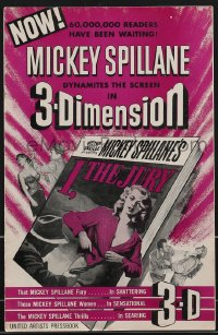 3b0100 I, THE JURY 3D pressbook 1953 Mickey Spillane, Elliott as Mike Hammer, great sexy 3-D images!