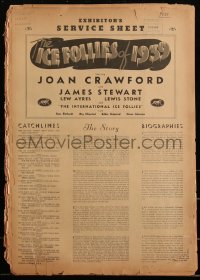 3b0101 ICE FOLLIES OF 1939 pressbook 1939 Joan Crawford & James Stewart, ice skating, ultra rare!