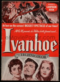 3b0104 IVANHOE pressbook 1952 pretty medieval Elizabeth Taylor, Robert Taylor & Joan Fontaine!