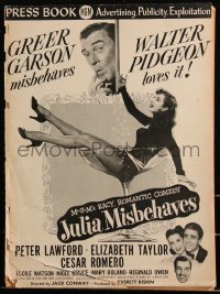 3b0106 JULIA MISBEHAVES pressbook 1948 Greer Garson, Walter Pidgeon, Liz Taylor, Lawford, very rare!