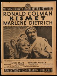 3b0107 KISMET pressbook 1944 sexy Marlene Dietrich as harem girl, Ronald Colman, ultra rare!