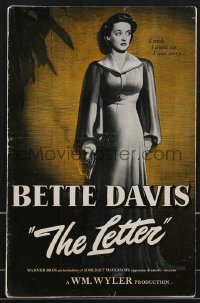 3b0110 LETTER pressbook 1940 Bette Davis wishes she could say she was sorry, Wyler, ultra rare!