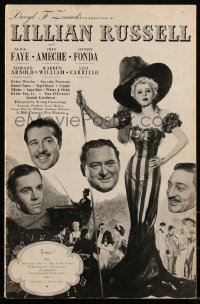 3b0111 LILLIAN RUSSELL pressbook 1940 Alice Faye, Henry Fonda, Don Ameche, Arnold, William, rare!