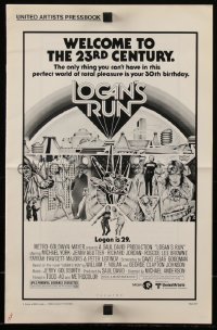 3b0176 LOGAN'S RUN pressbook 1976 Michael York & Jenny Agutter must escape society or die!