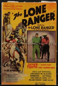 3b0113 LONE RANGER pressbook 1938 great art of masked Lee Powell in Republic serial, ultra rare!