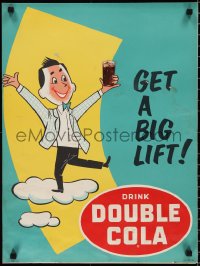 3b1241 DOUBLE COLA COMPANY 18x24 advertising poster 1960s cool vintage ad - it has only one calorie!