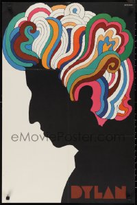 3b1354 DYLAN 22x33 music poster 1967 colorful silhouette art of Bob by Milton Glaser!