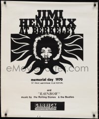 3b1351 JIMI HENDRIX AT BERKELEY 25x30 special poster 1971 great art of the rock legend, ultra rare!