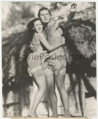 3b0933 HURRICANE 7.25x8.75 still 1937 best portrait of sexy tropical Dorothy Lamour & Jon Hall!