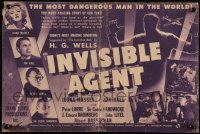 3b0700 INVISIBLE AGENT herald 1942 fx image of invisible man with WWII airplanes, Peter Lorre, rare!