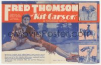 3b0719 KIT CARSON herald 1928 great silhouette art of cowboy Fred Thomson on bucking bronco, rare!