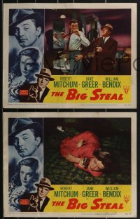 3b0672 BIG STEAL 3 LCs 1949 Robert Mitchum, Jane Greer & William Bendix, Don Siegel noir!