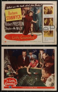 3b0643 LADY GAMBLES 8 LCs 1949 Barbara Stanwyck is a compulsive gambler in Las Vegas, Robert Preston!