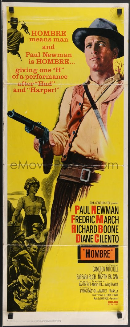 EMoviePoster Com B HOMBRE Insert Best Full Length Image Of Paul Newman Pointing Gun