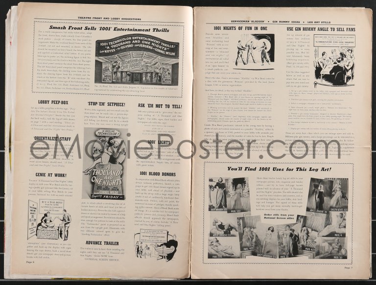 eMoviePoster.com: 3b0153 THOUSAND & ONE NIGHTS pressbook 1945 Evelyn ...