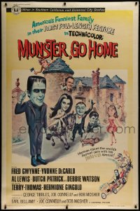 3d0354 MUNSTER GO HOME 40x60 1966 Fred Gwynne, Yvonne De Carlo, Al Lewis, Patrick, Watson, rare!