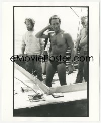 3d1174 JAWS deluxe 8x10 file photo 1975 Roy Scheider wearing Speedo & Richard Dreyfuss by Goldman!