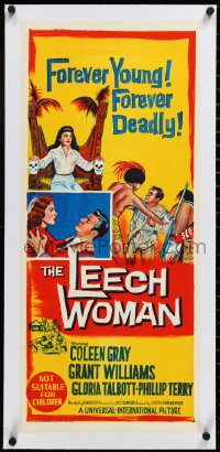 3d0291 LEECH WOMAN linen Aust daybill 1960 vampire drained love & life from every man she trapped!