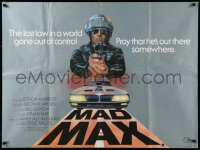 3d1251 MAD MAX British quad 1980 Tom Beauvais art of Mel Gibson with gun, George Miller classic!