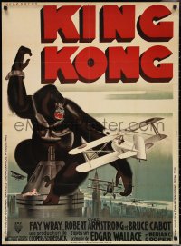 3d1621 KING KONG 27x37 French commercial poster 1989 artwork of giant ape from original poster!