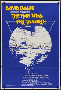 3d0409 MAN WHO FELL TO EARTH English 1sh R1970s Roeg, art of David Bowie by Vic Fair, ultra-rare!